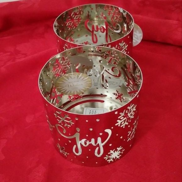 Candle Stand Winter Snowflakes and Joy 2 PK. Set - Picture 7 of 9